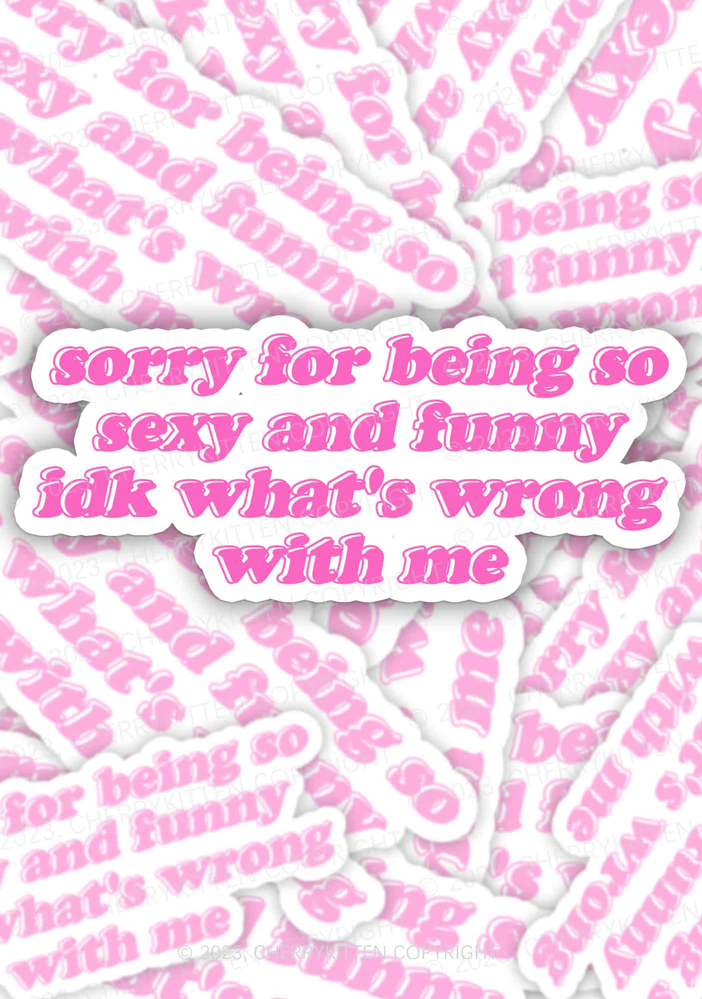 🎁 Sorry For Being So Funny 1Pc Y2K Sticker Cherrykitten (100% off)