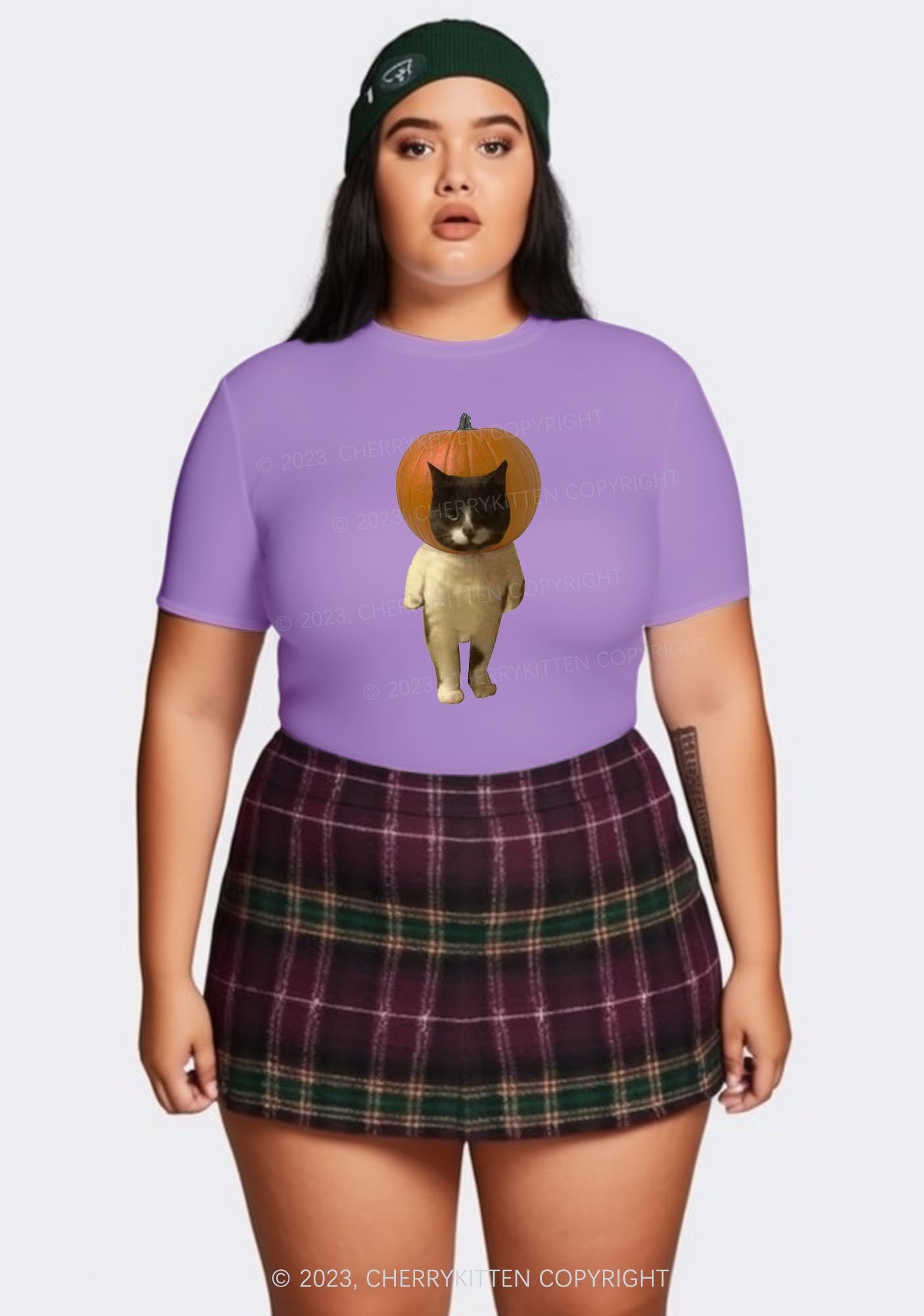 Pumpkin Head Cat Halloween Baby Tee Cherrykitten