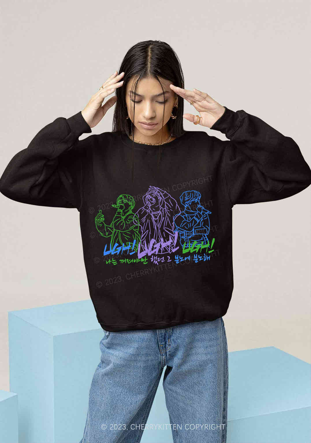 UGH Bangtan Rapline Kpop Y2K Sweatshirt Cherrykitten