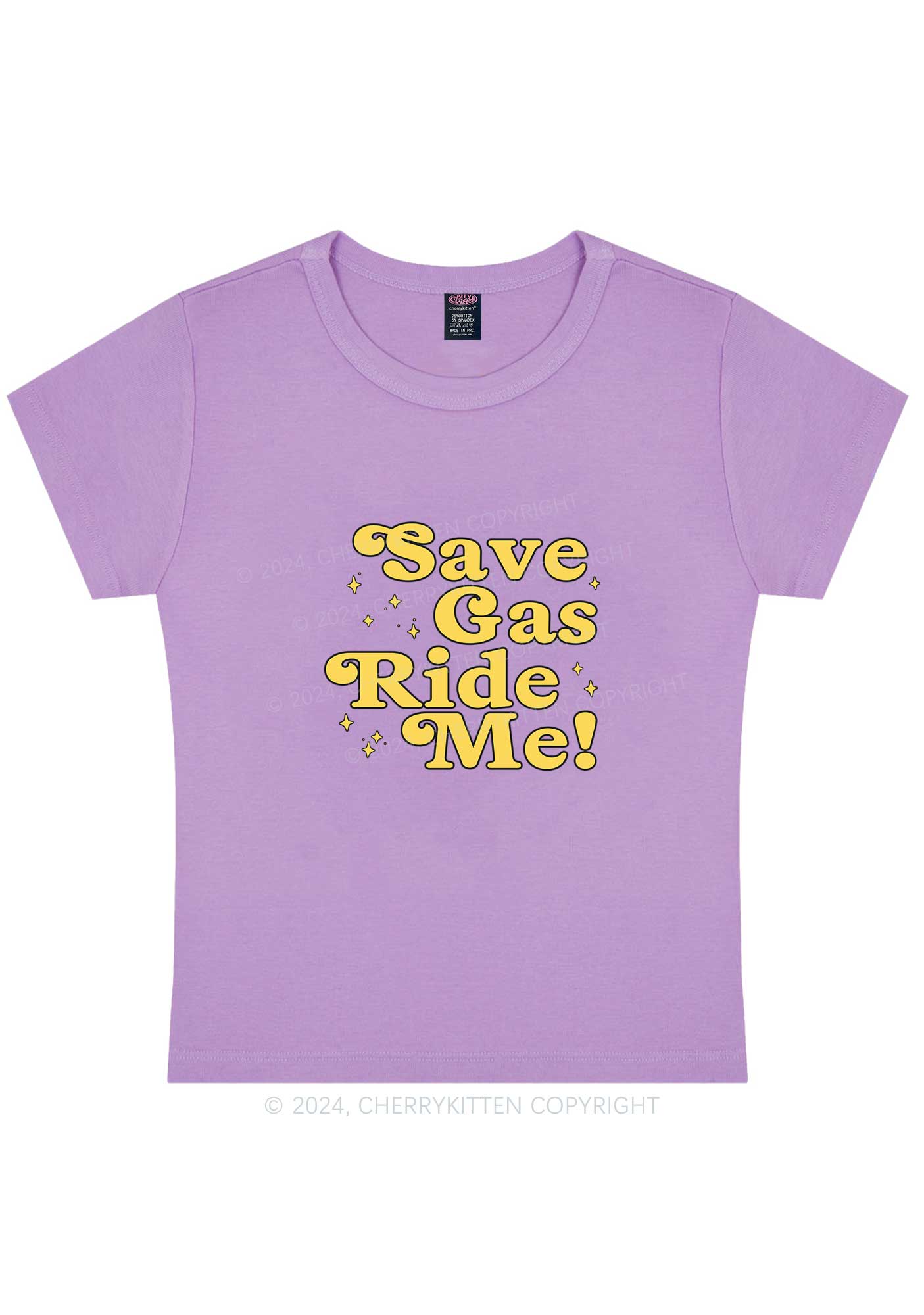 Curvy Save Gas Ride Me Y2K Baby Tee Cherrykitten