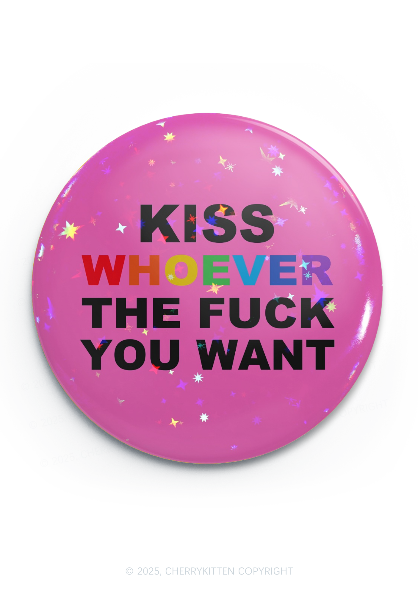 Kiss Whoever You Want Pride 1Pc Y2K Pin Badge Cherrykitten