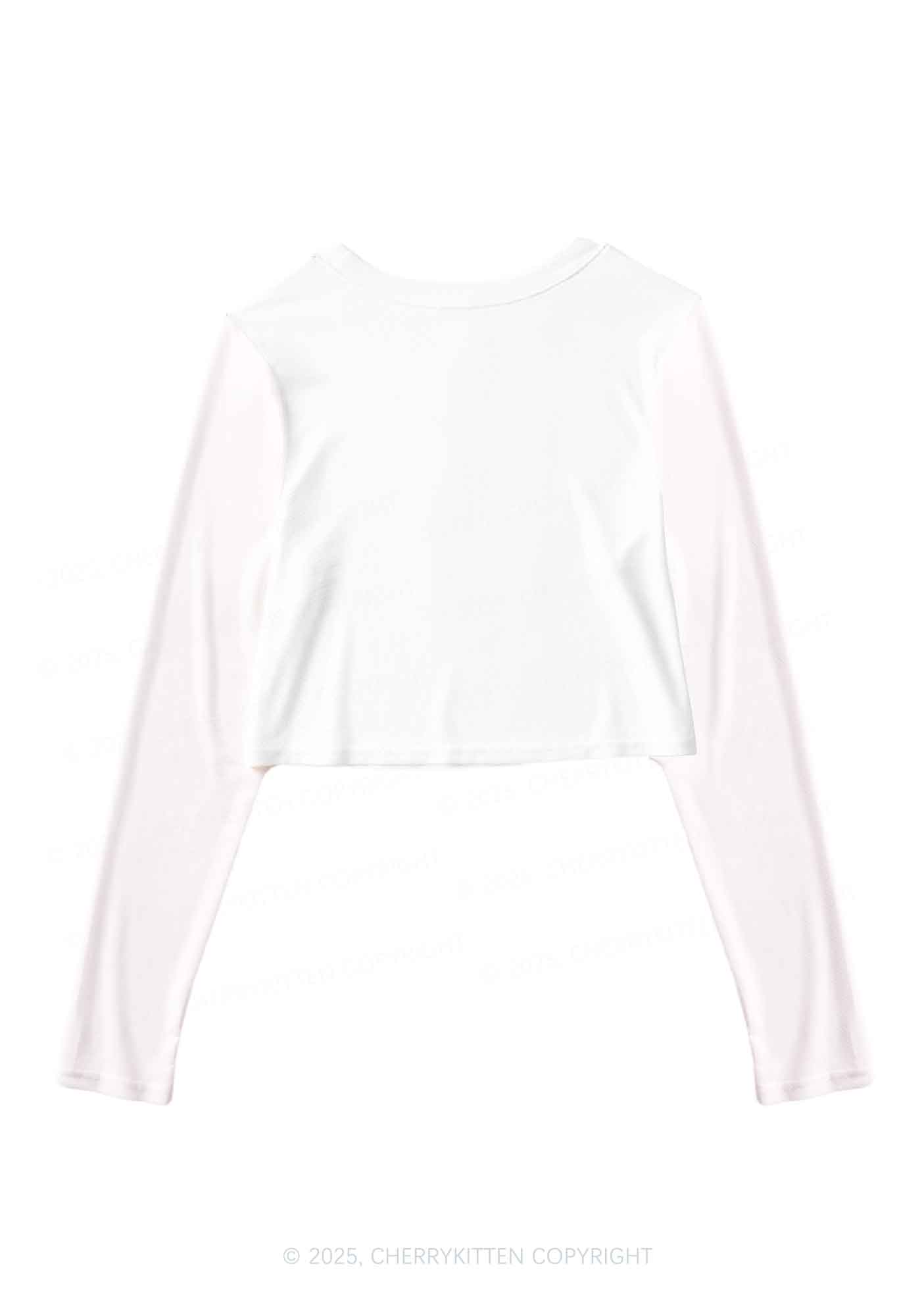 Rainbow Lily Pride Y2K Mesh Long Sleeve Crop Top Cherrykitten