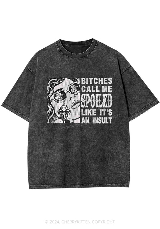 Bxxches Call Me Spoiled Y2K Washed Tee Cherrykitten