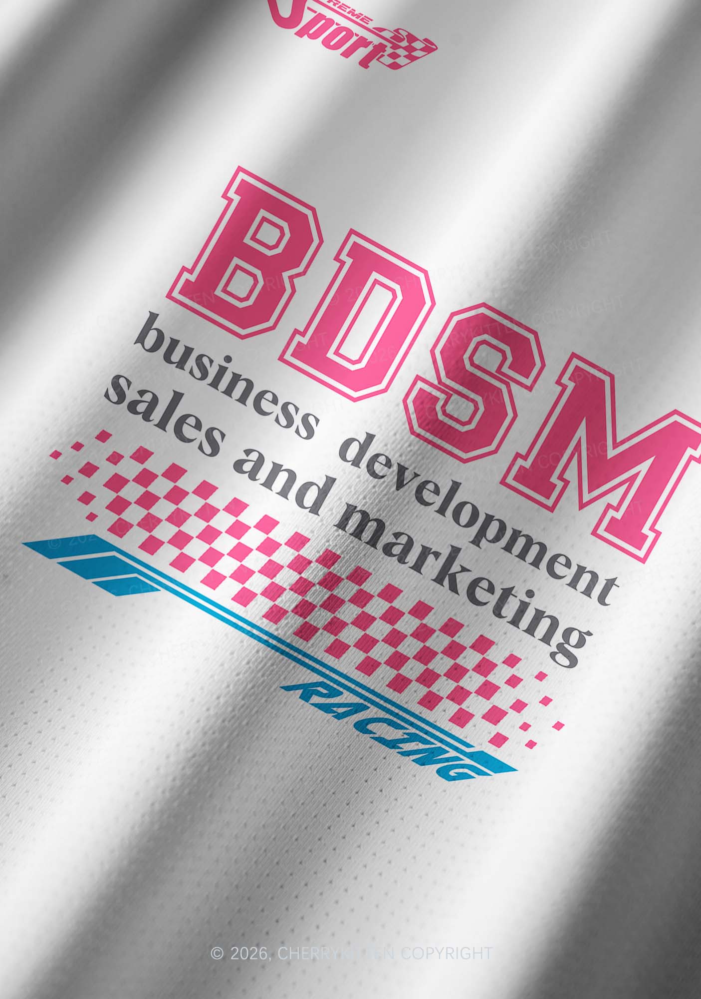 Pink BDSM Y2K Football Jersey Shirts Cherrykitten