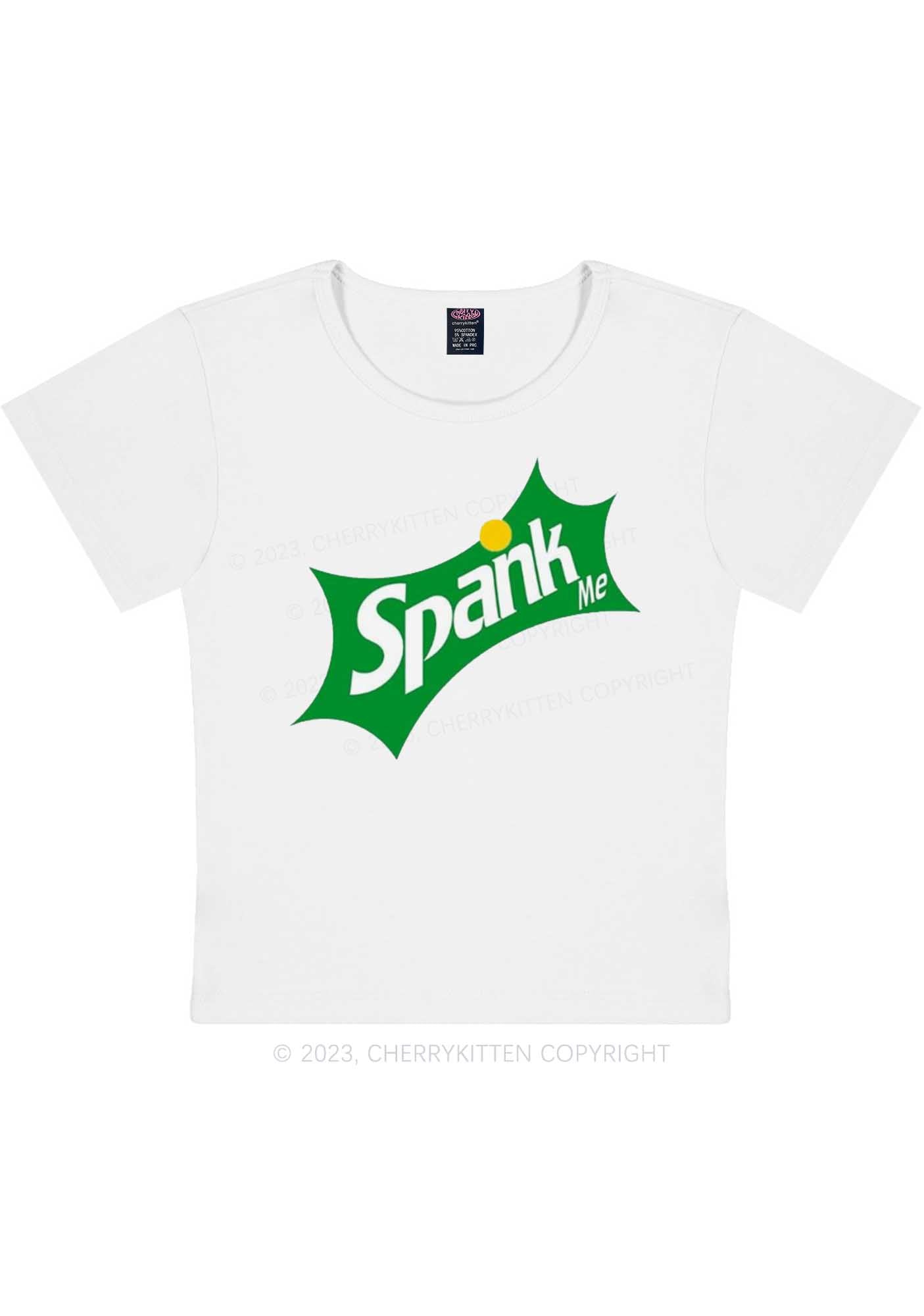 Curvy Spank Me Y2K Baby Tee Cherrykitten