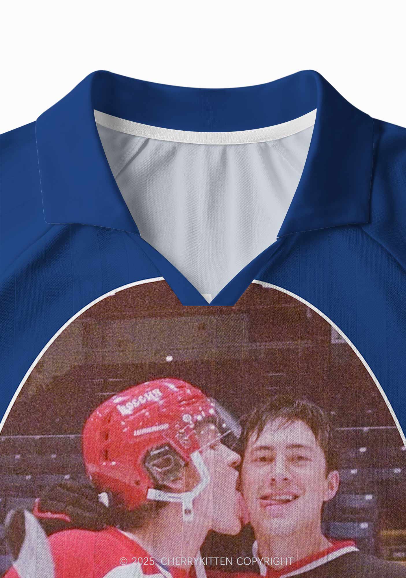 Blue Hockey Boys Kissing HR Y2K Long Sleeve Sport Jersey Shirts Cherrykitten