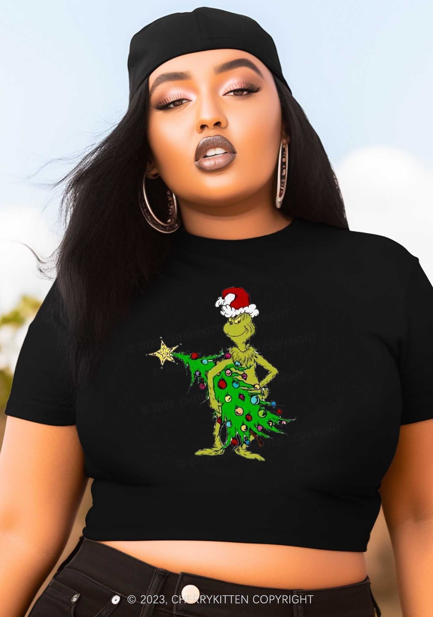 Stealing Christmas Tree Baby Tee Cherrykitten