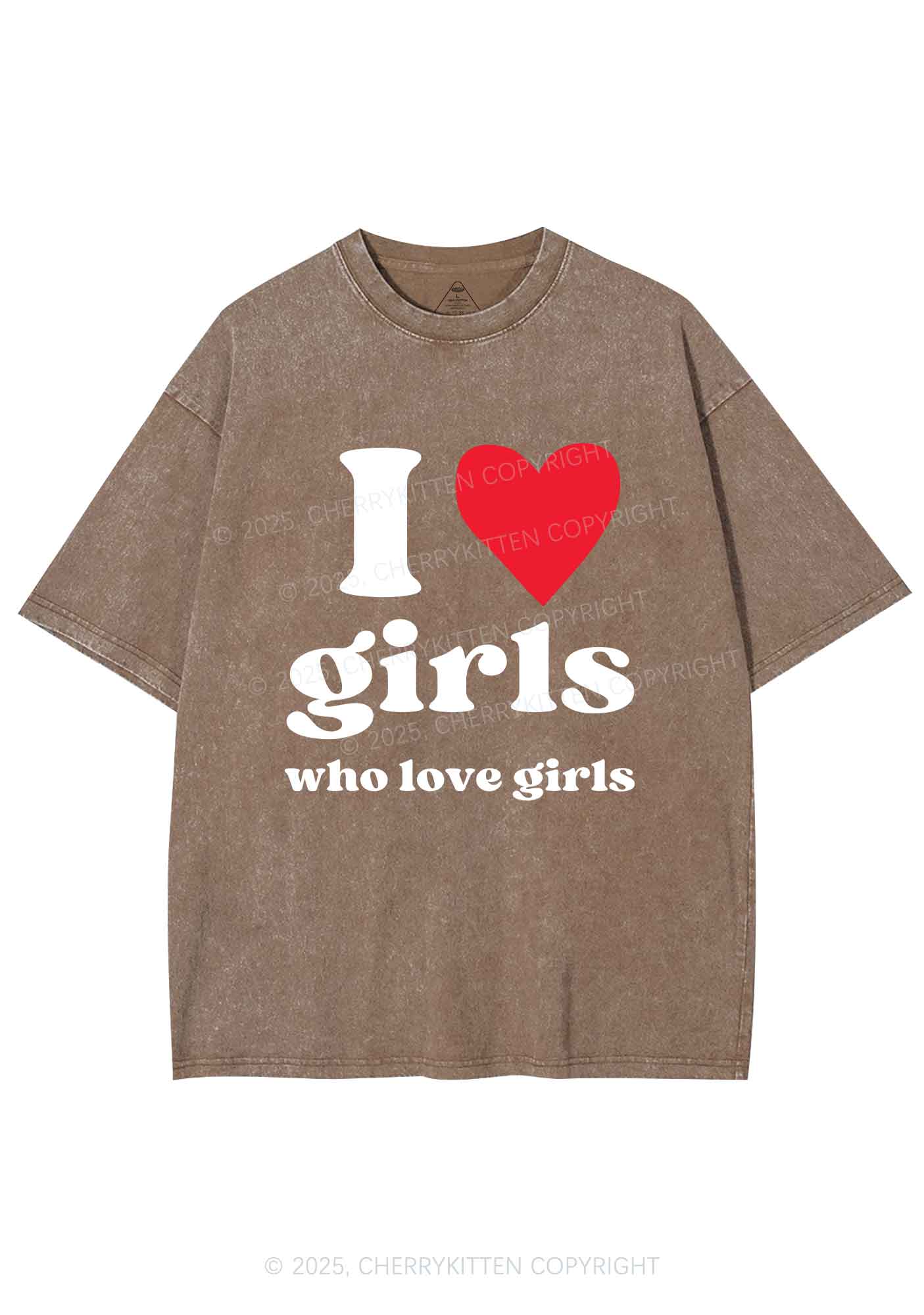 Girls Love Girls Pride Y2K Shirts Washed Tee Cherrykitten