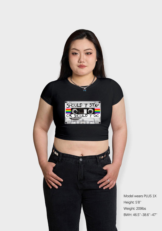 Curvy Should I Stay Or Should I Go Baby Tee