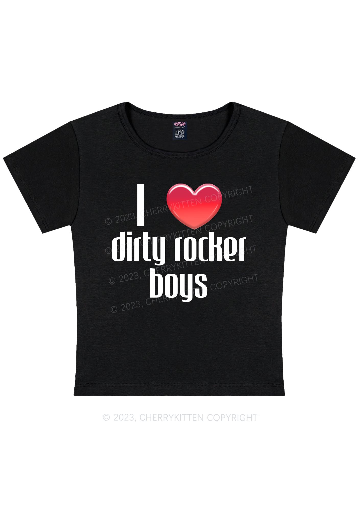 Curvy Dirty Rocker Boys Y2K Baby Tee Cherrykitten