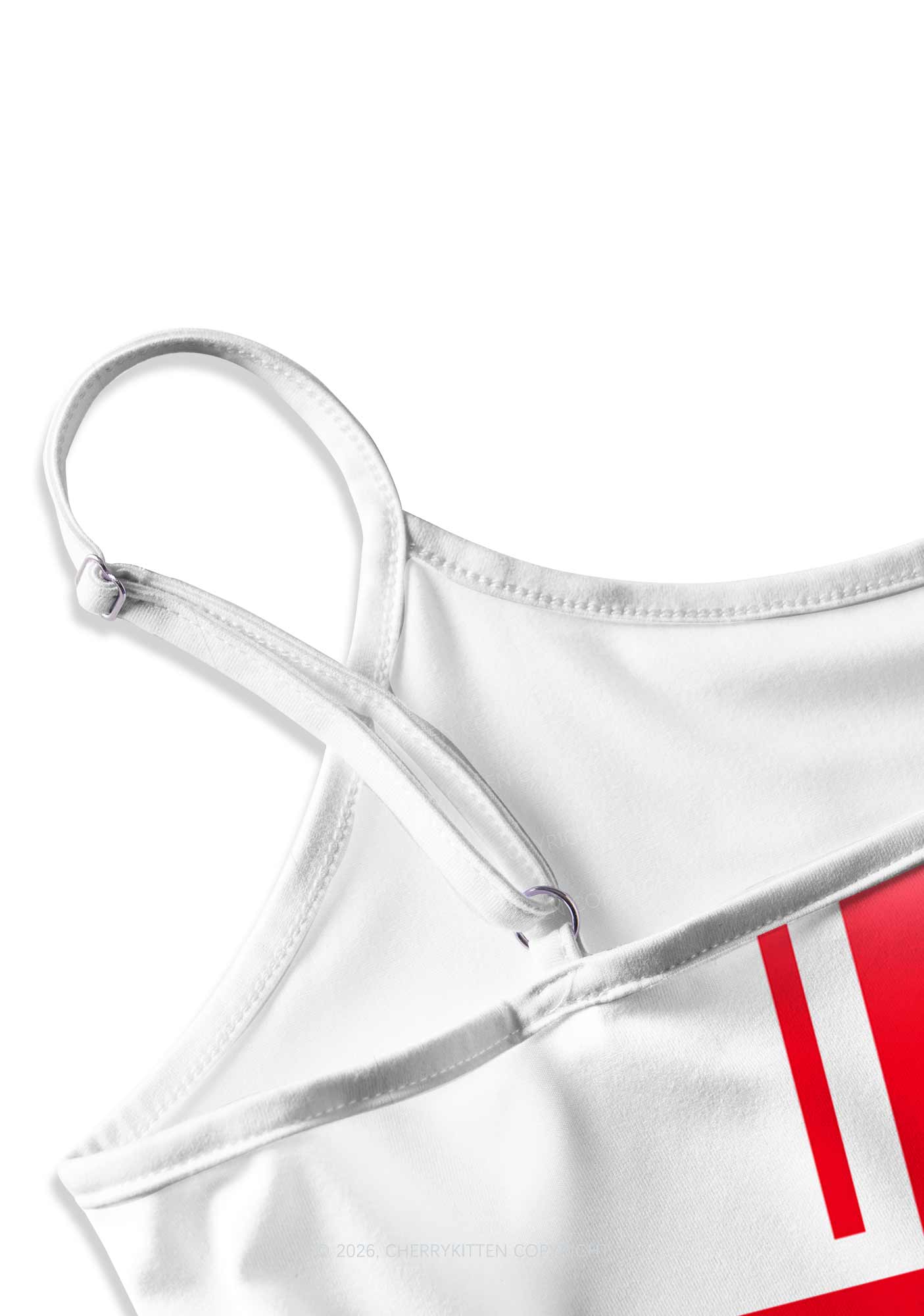 Red Cross Blue Star Y2K Print Cami Crop Top Cherrykitten