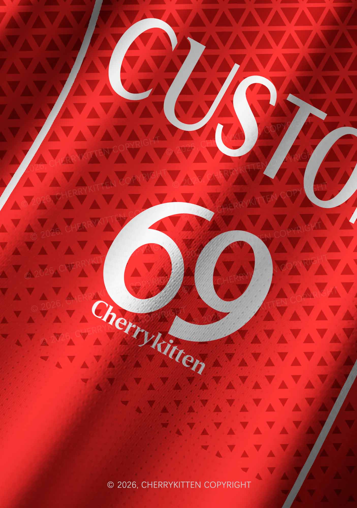 Custom Red Triangle Plaid Y2K Football Jersey Shirts Cherrykitten