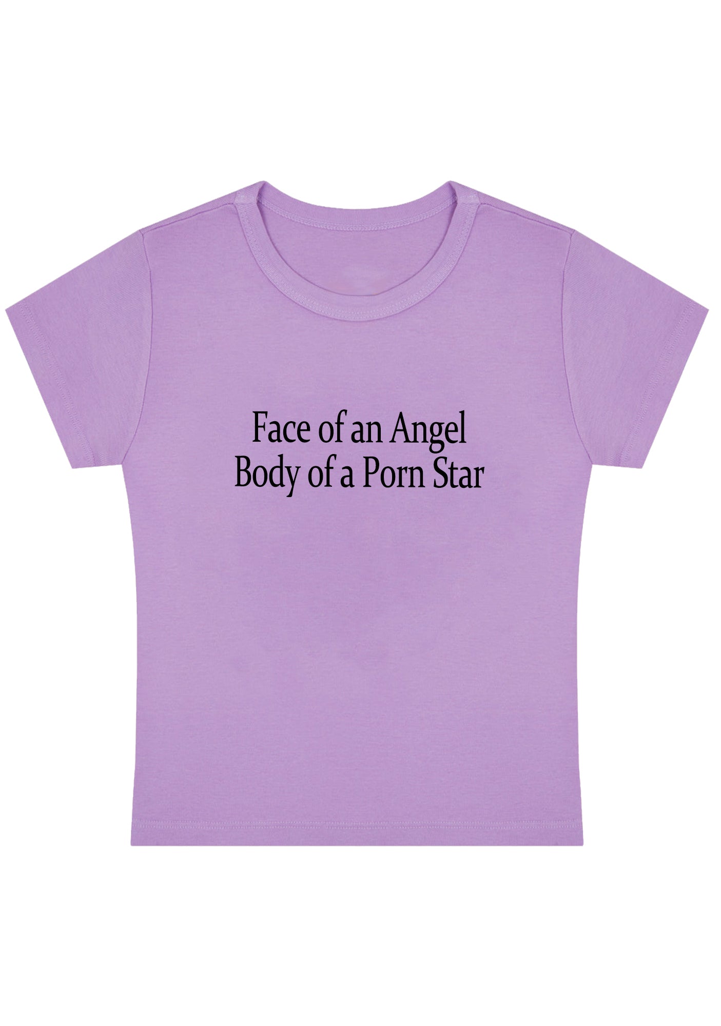 Face Of An Angel Body Of A Pxrn Star Y2K Baby Tee