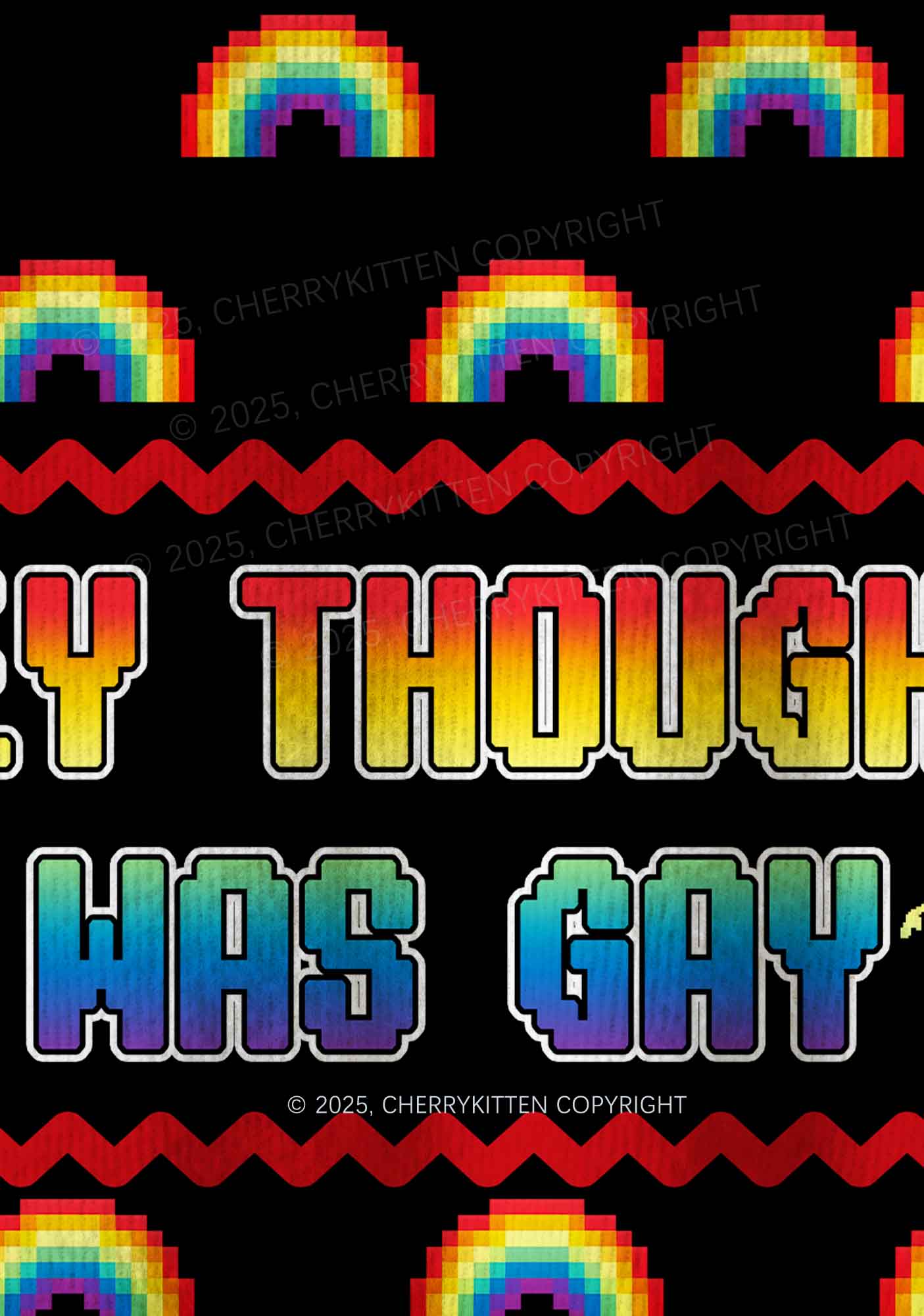 I Was Gay Pride Y2K Christmas Knit Sweatshirt Cherrykitten
