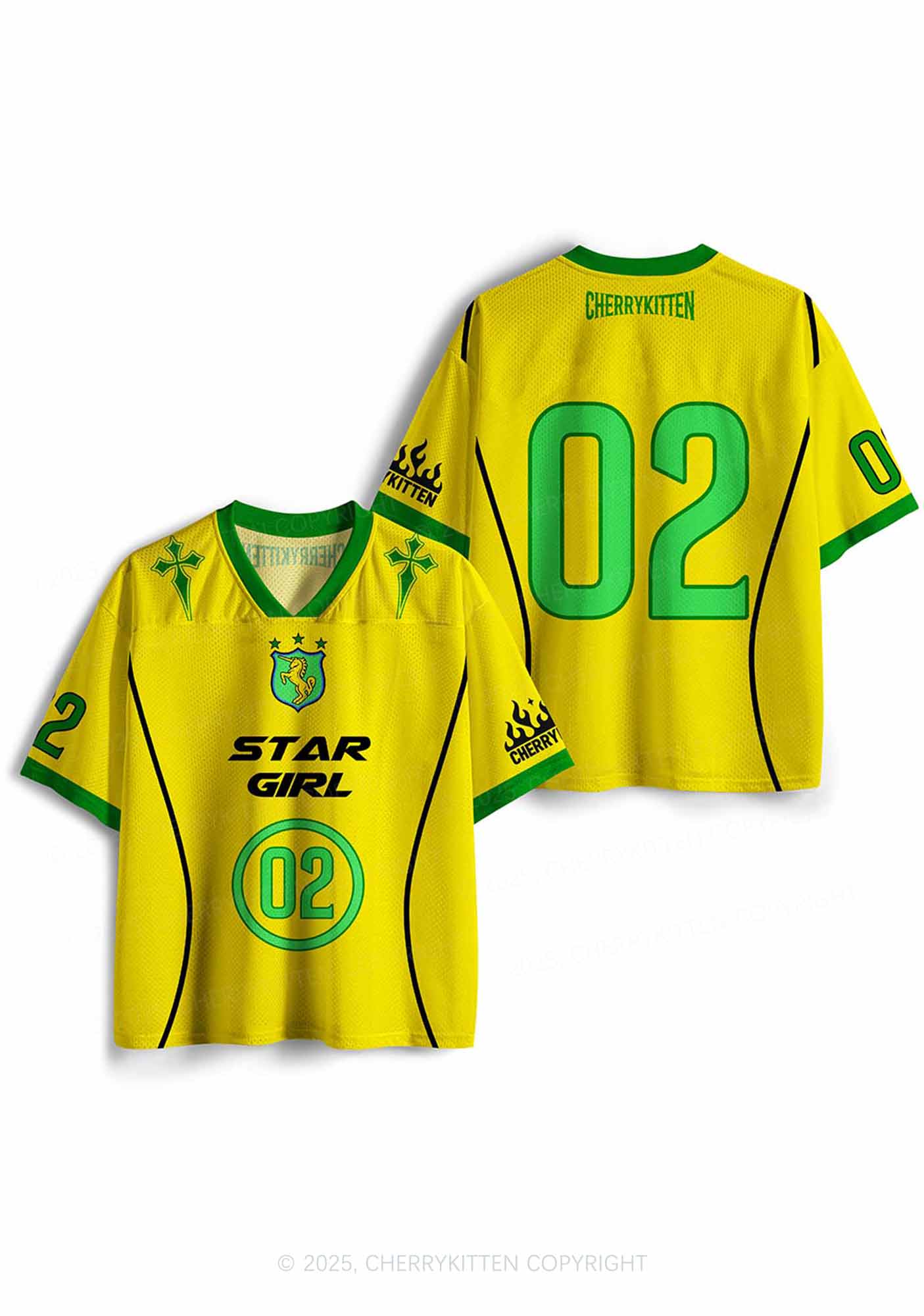 Custom Yellow Stargirl Y2K Sport Jersey Shirts Cherrykitten