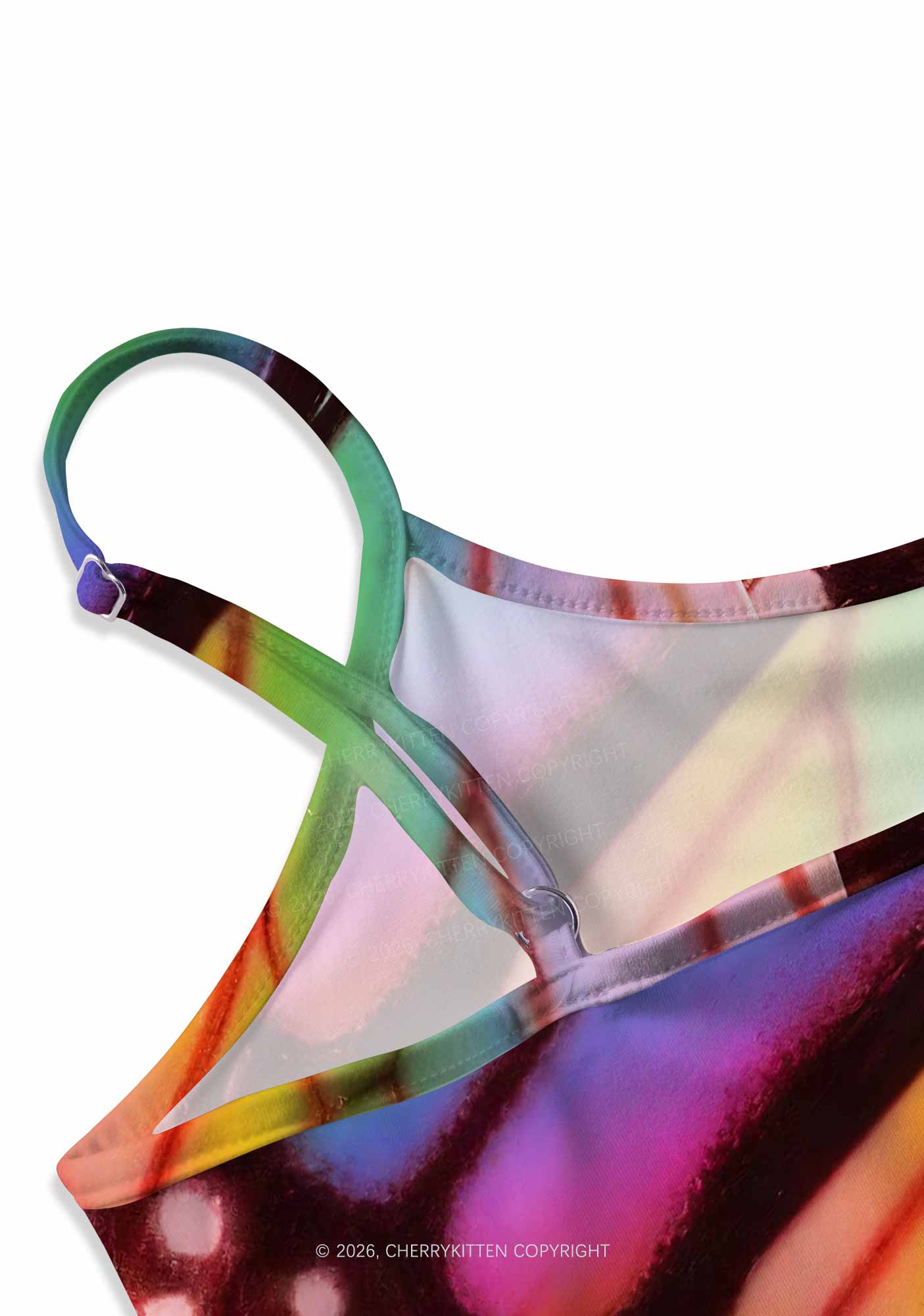 Rainbow Butterfly Wing Pride Y2K Print Cami Crop Top Cherrykitten