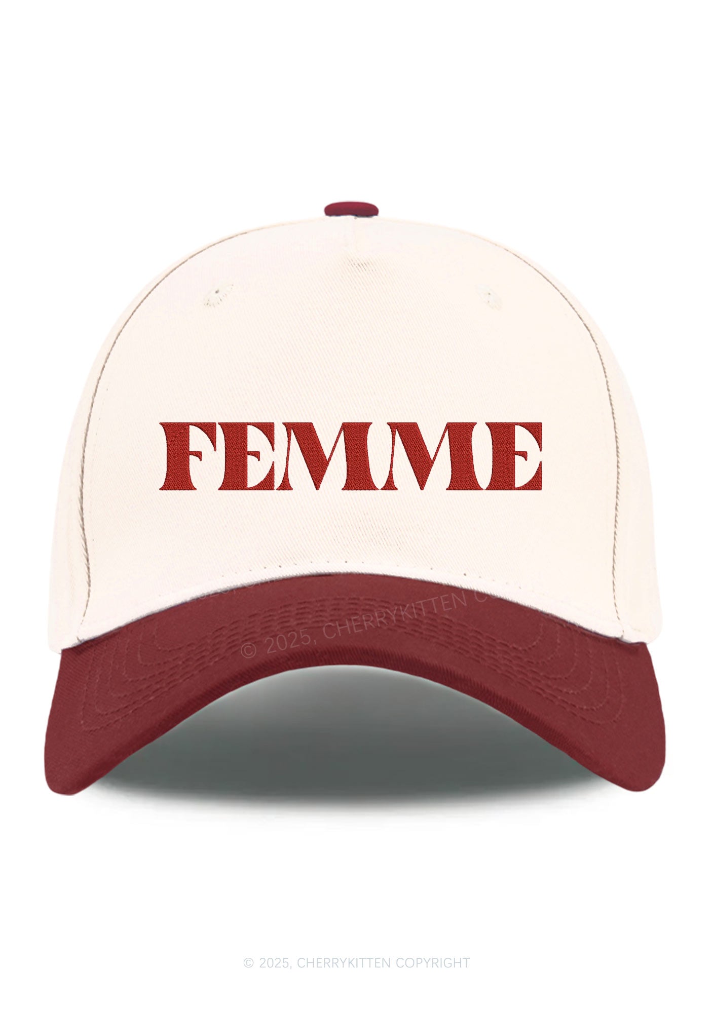 Embroidered Femme Pride Y2K Color Block Baseball Cap Cherrykitten