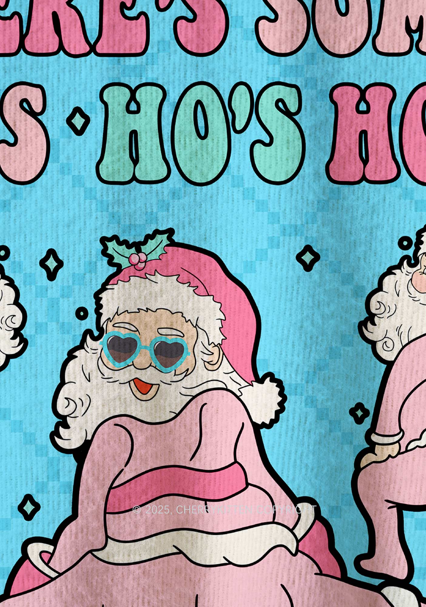 Pink Santas Y2K Christmas Knit Sweatshirt Cherrykitten