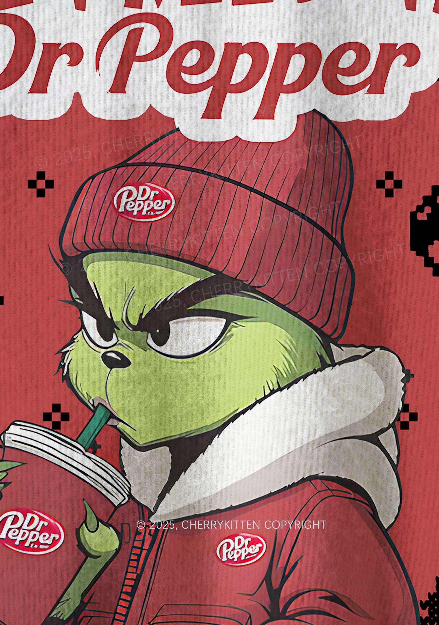 All Need Dr Pepper Y2K Christmas Knit Sweatshirt Cherrykitten