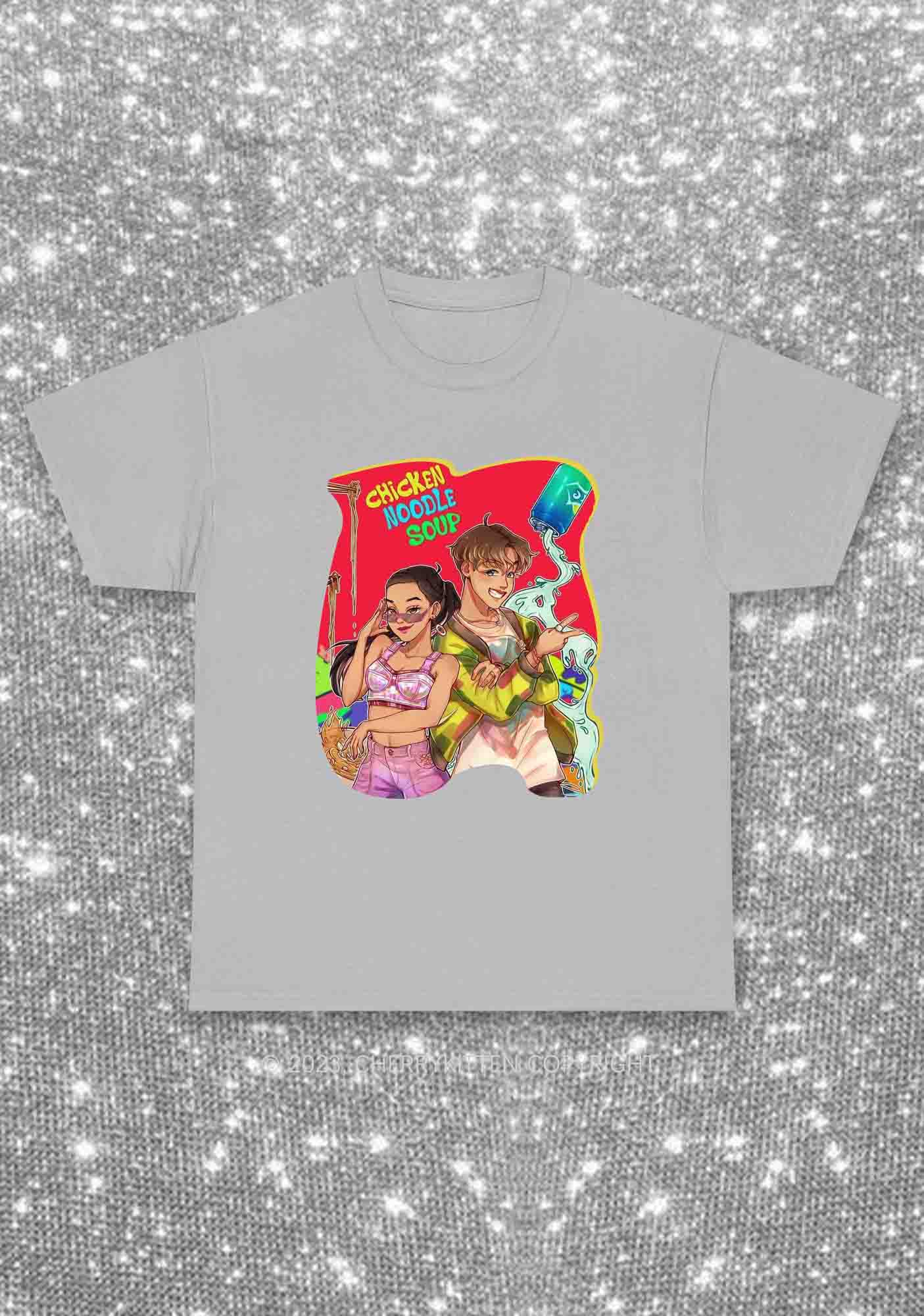 Chicken Noodle Soup Kpop Y2K Chunky Shirt Cherrykitten