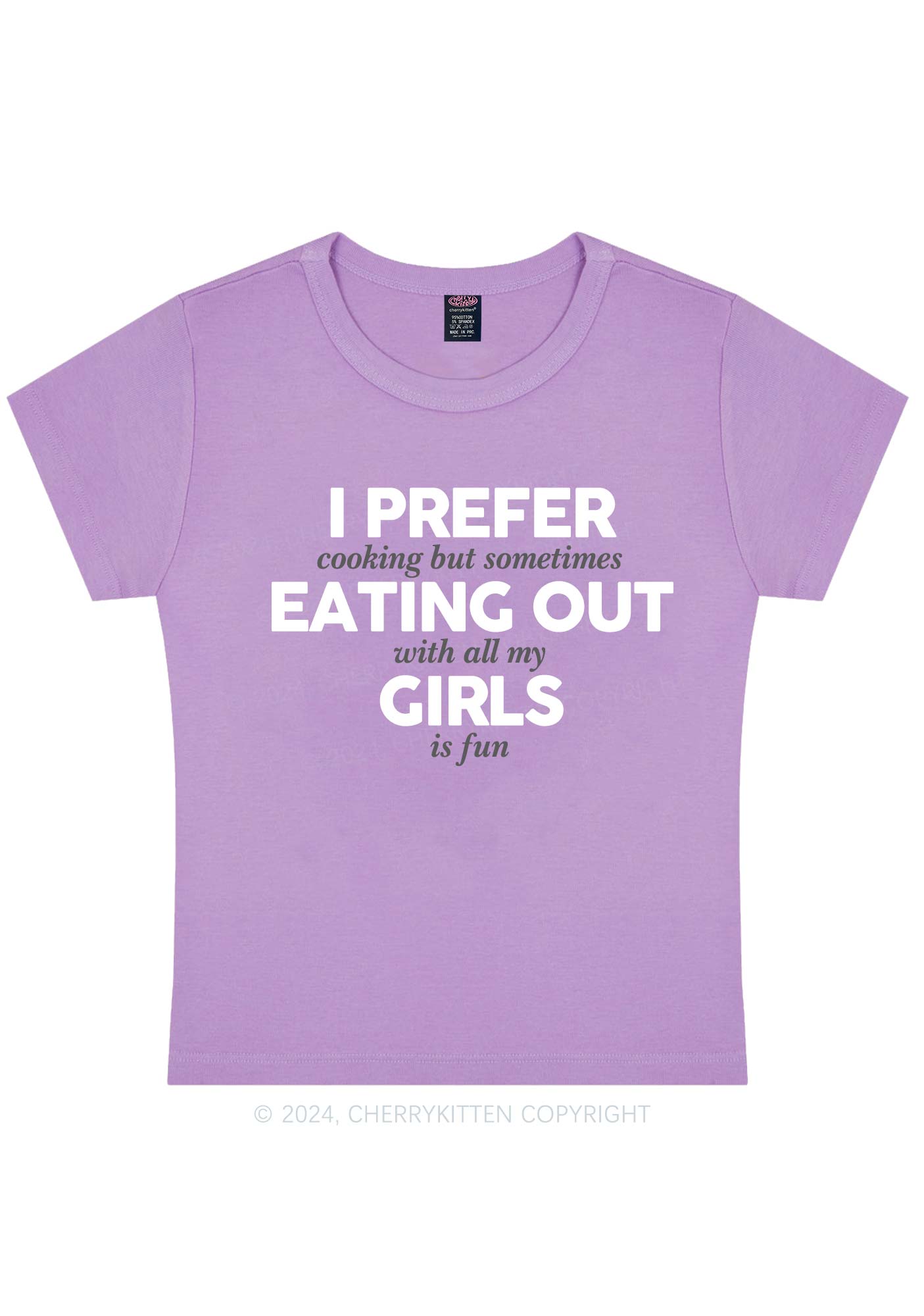 Prefer Eating Out Girls Y2K Baby Tee Cherrykitten