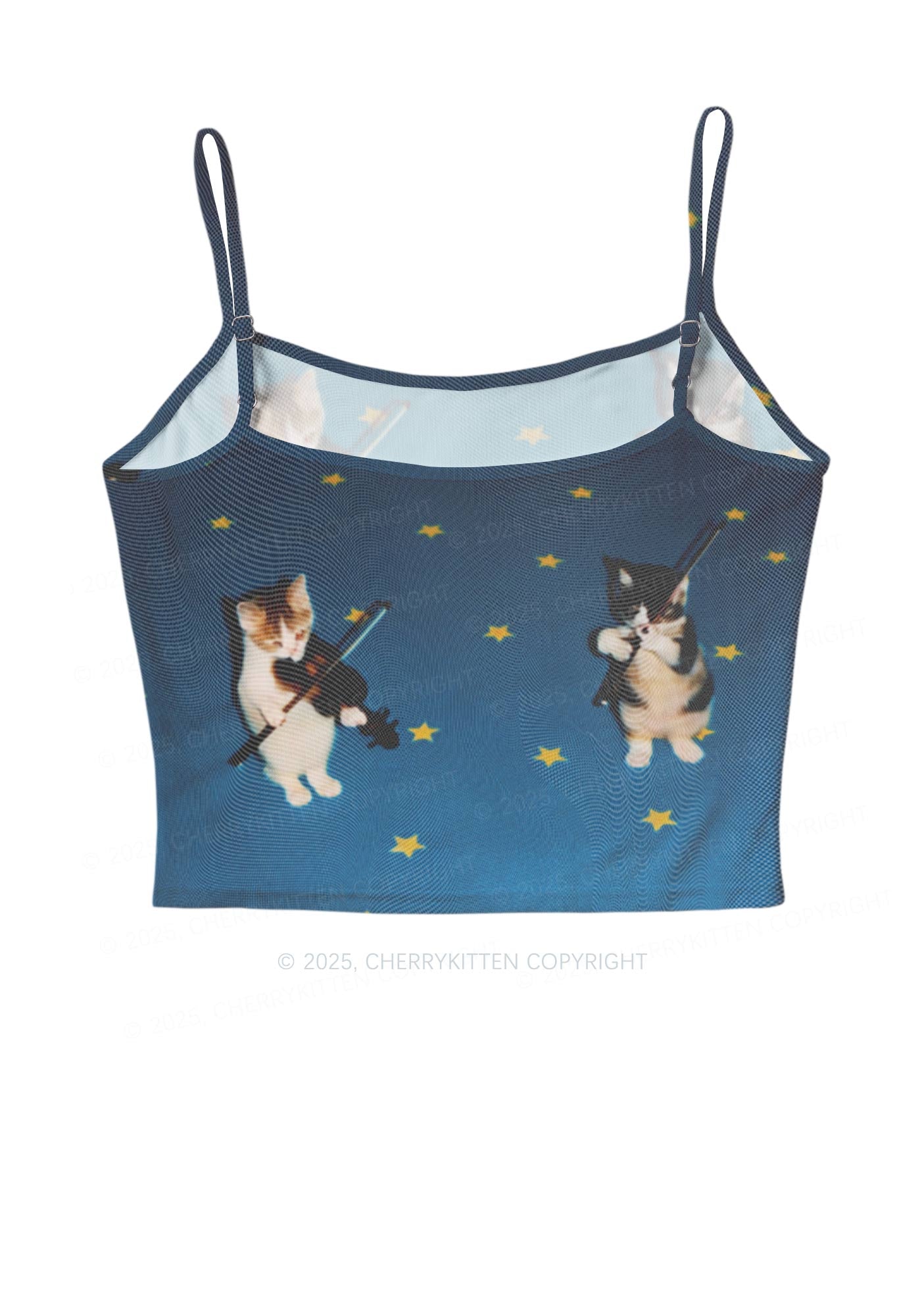 Kitten Violinist Y2K Mesh Cami Tank Cherrykitten