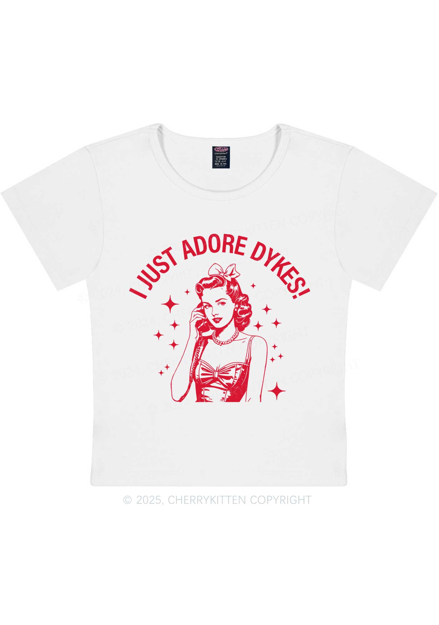 I Just Adore Dykes Y2K Baby Tee Cherrykitten