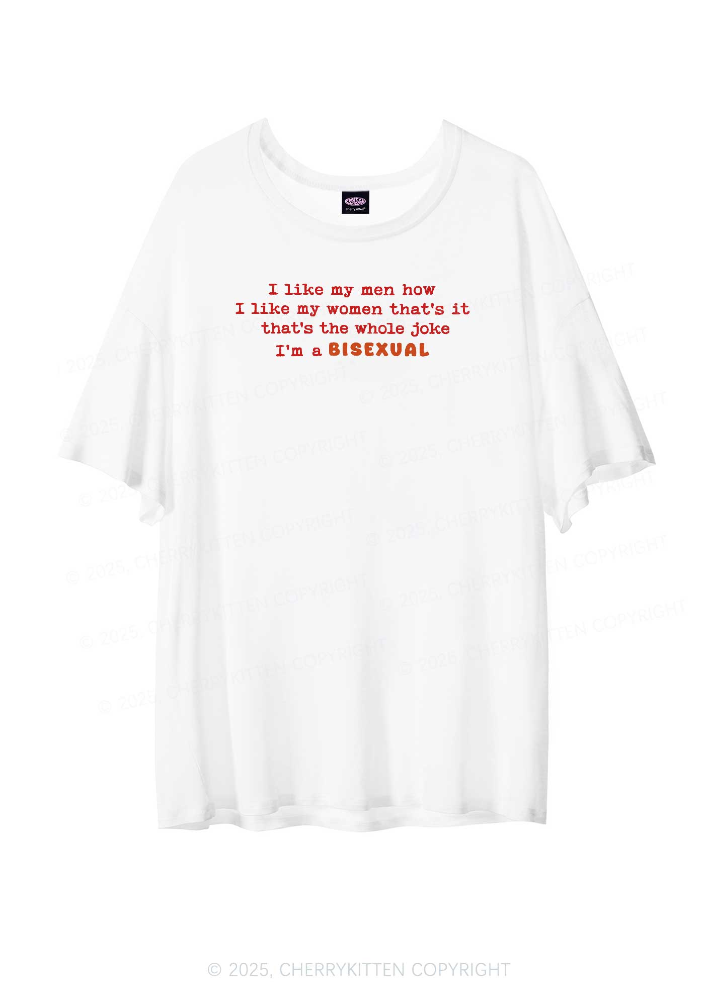 Im A Bisexual Pride Y2K Sheer Boyfriend Tee Cherrykitten