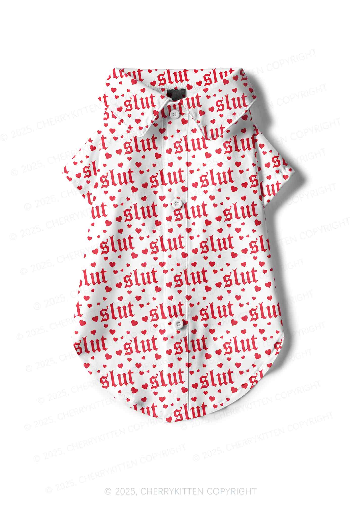Slxt Red Heart Y2K Pet Shirts Cherrykitten