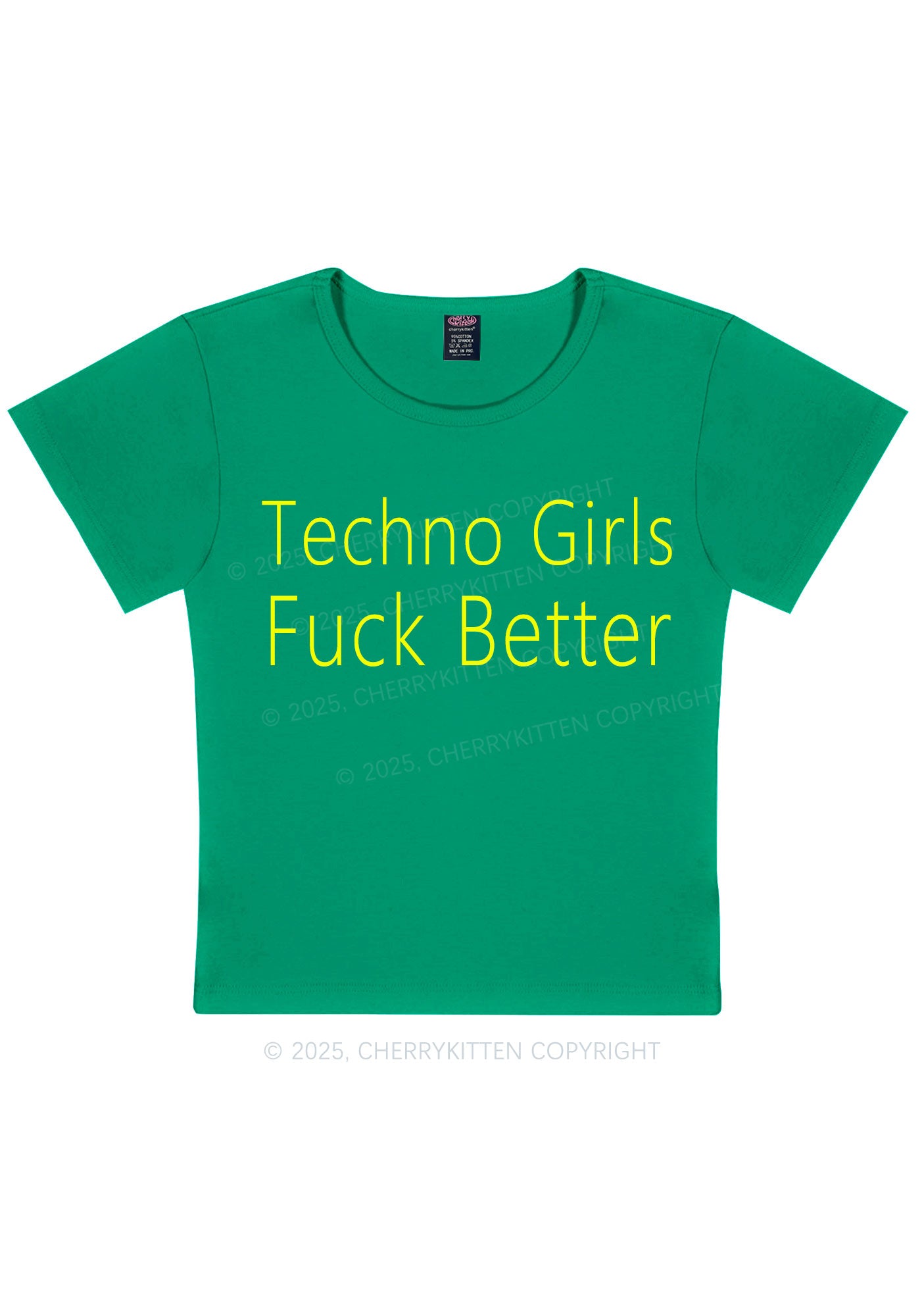 Techno Girls Fxxk Better Y2K Baby Tee Cherrykitten
