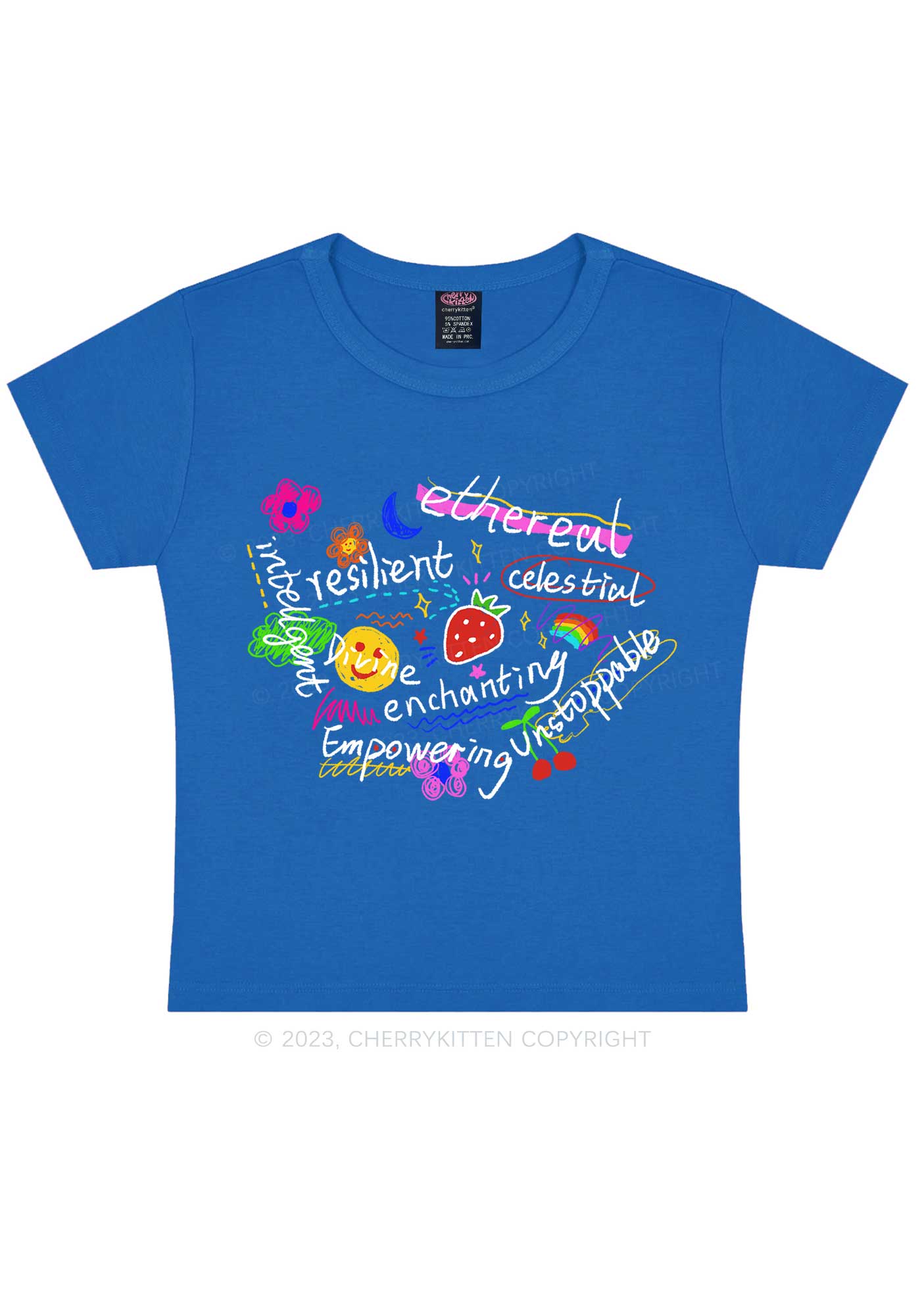 Girl Empowering Y2K Baby Tee Cherrykitten