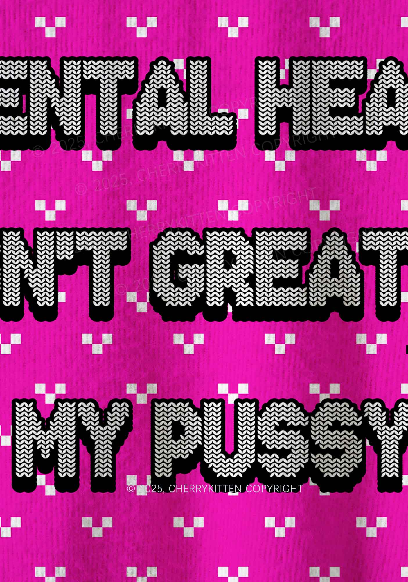 Great Mental Health Y2K Christmas Knit Sweatshirt Cherrykitten
