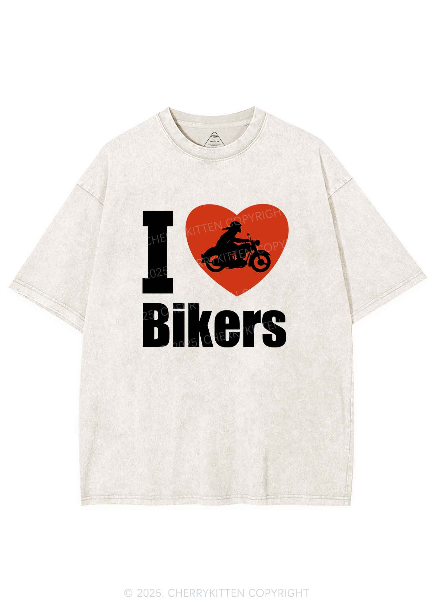 I Love Bikers Y2K Shirts Washed Tee Cherrykitten