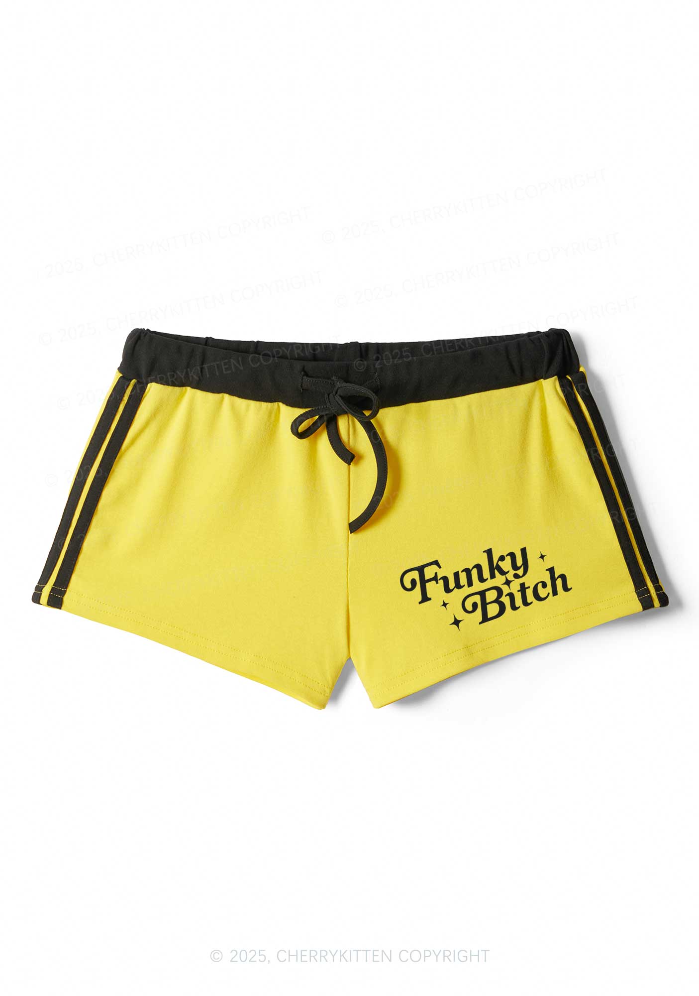 Funky Bxxch Y2K Drawstring Mini Shorts Cherrykitten