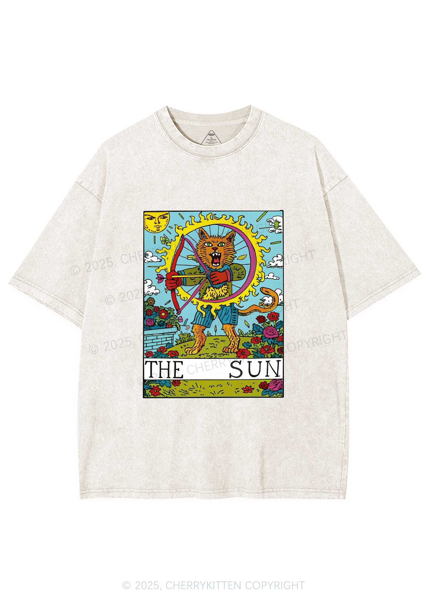 The Sun Cat Y2K Washed Tee Cherrykitten
