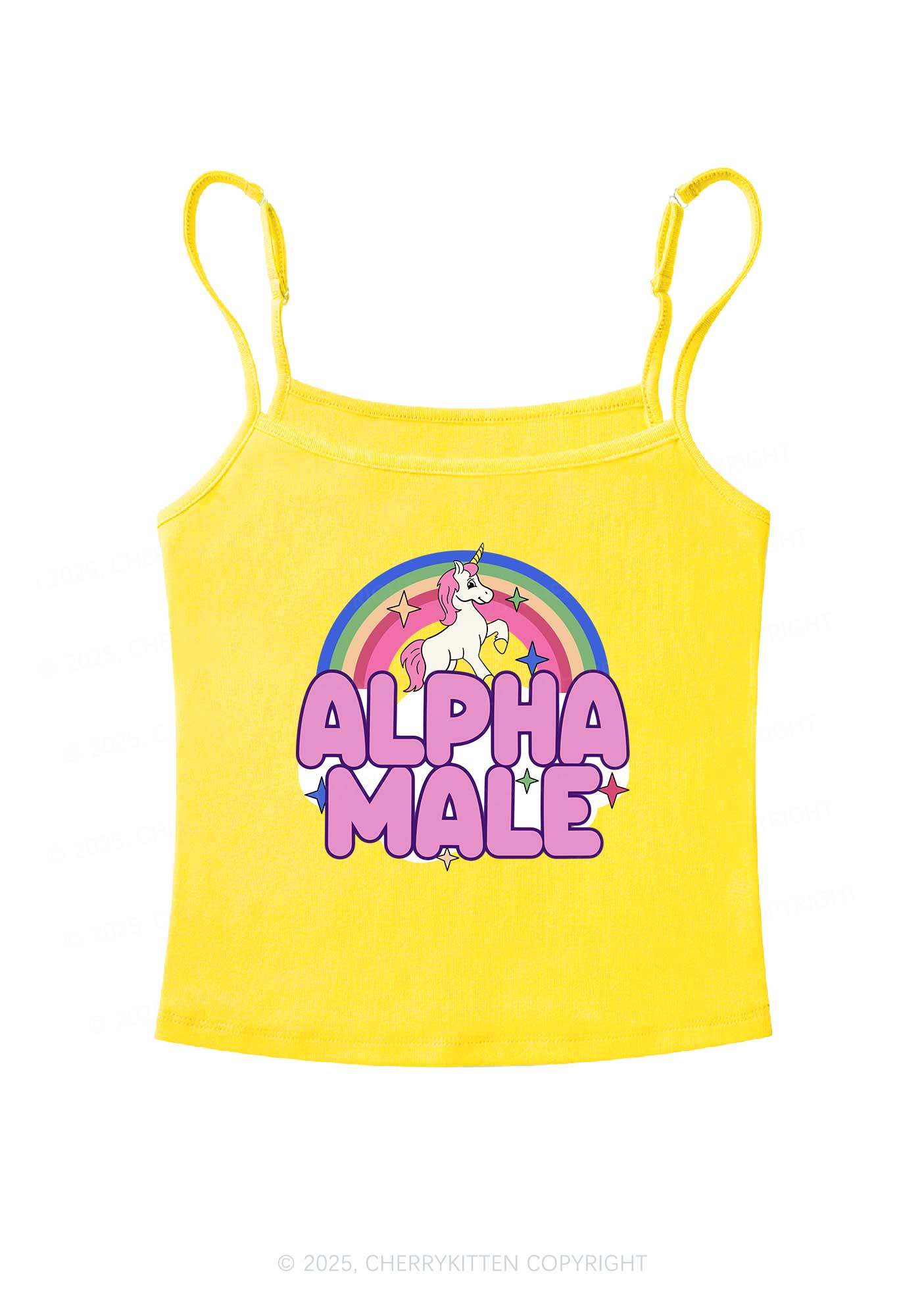 Rainbow Unicorn Alpha Y2K Spaghetti Strap Cami Cherrykitten