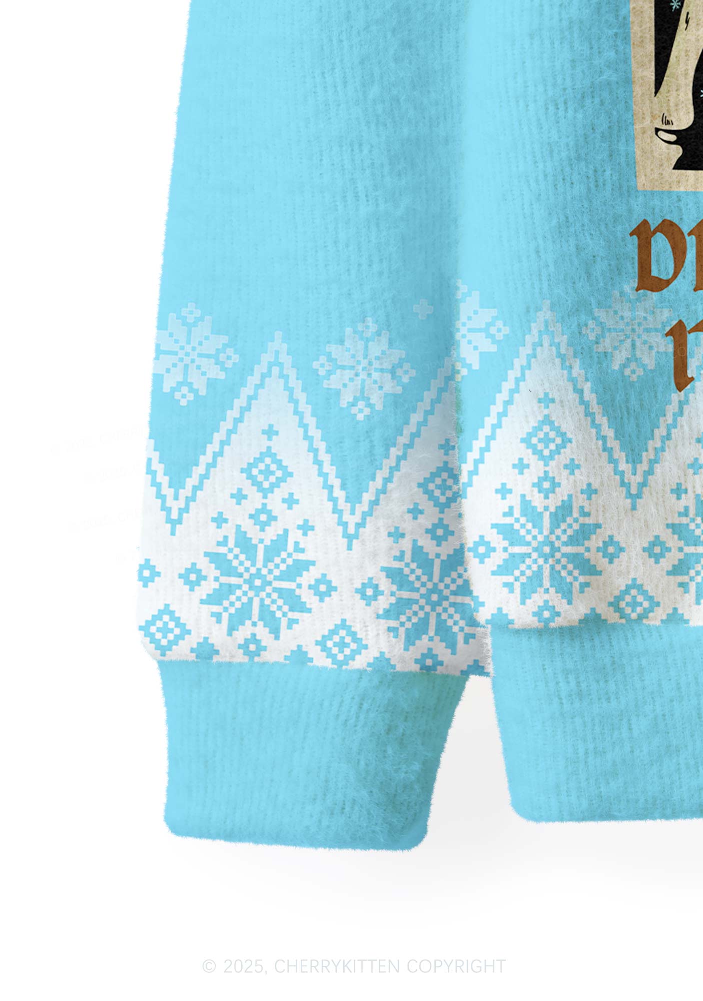 Dead Inside Y2K Christmas Cardigan Knit Sweatshirt Cherrykitten