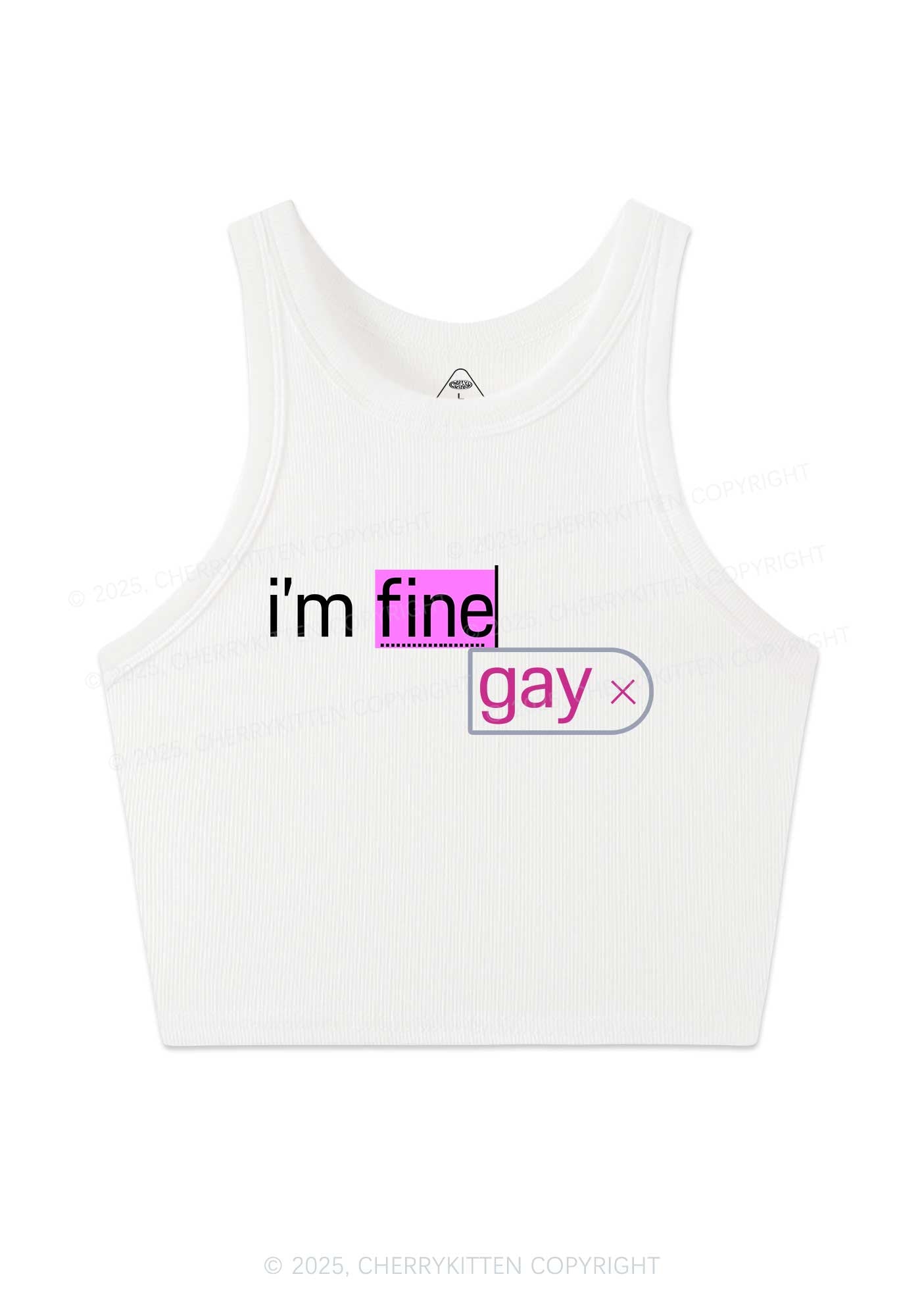 Im Fine Gay Pride Y2K Crop Tank Top Cherrykitten