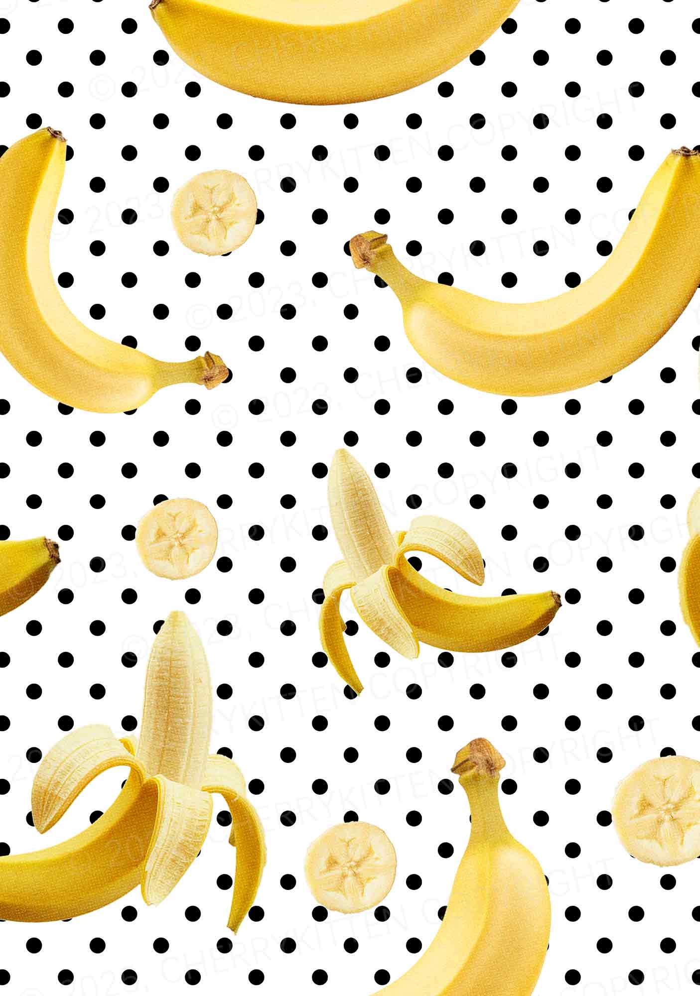 Yellow Banana Y2K Print Midi Skirt Cherrykitten