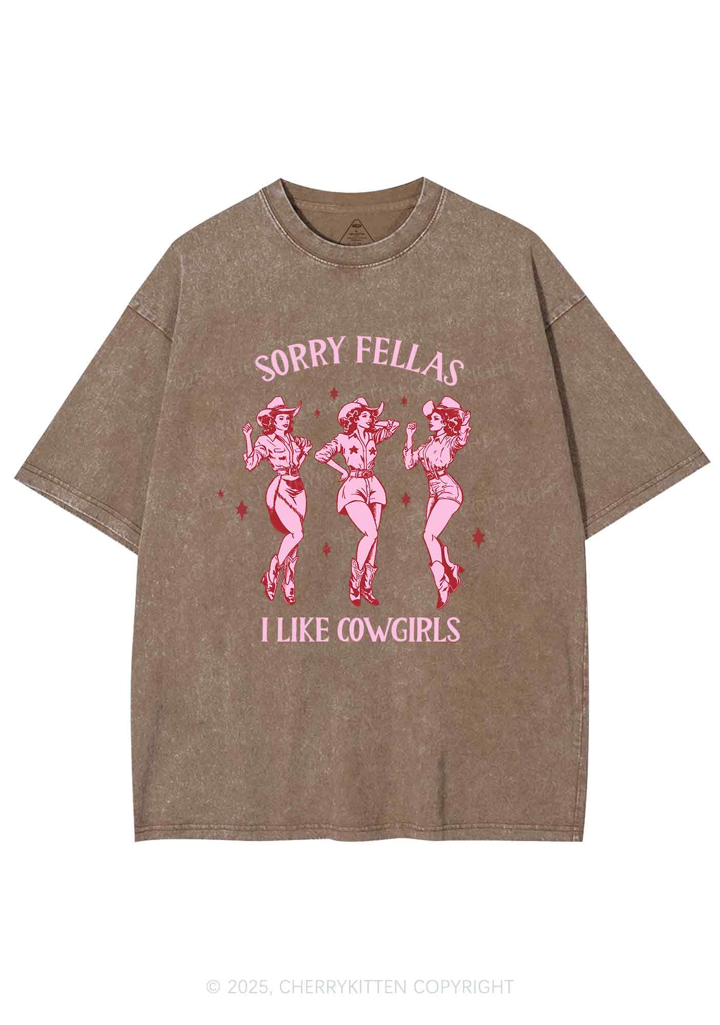 Soppy Fellas I Like Cowgirls Y2K Shirts Washed Tee Cherrykitten