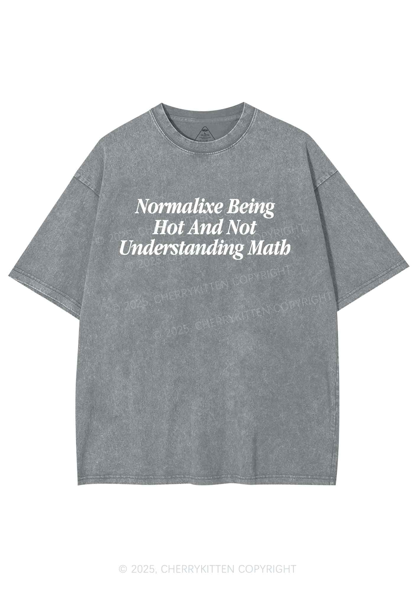 Hot And Not Understanding Math Y2K Washed Tee Cherrykitten