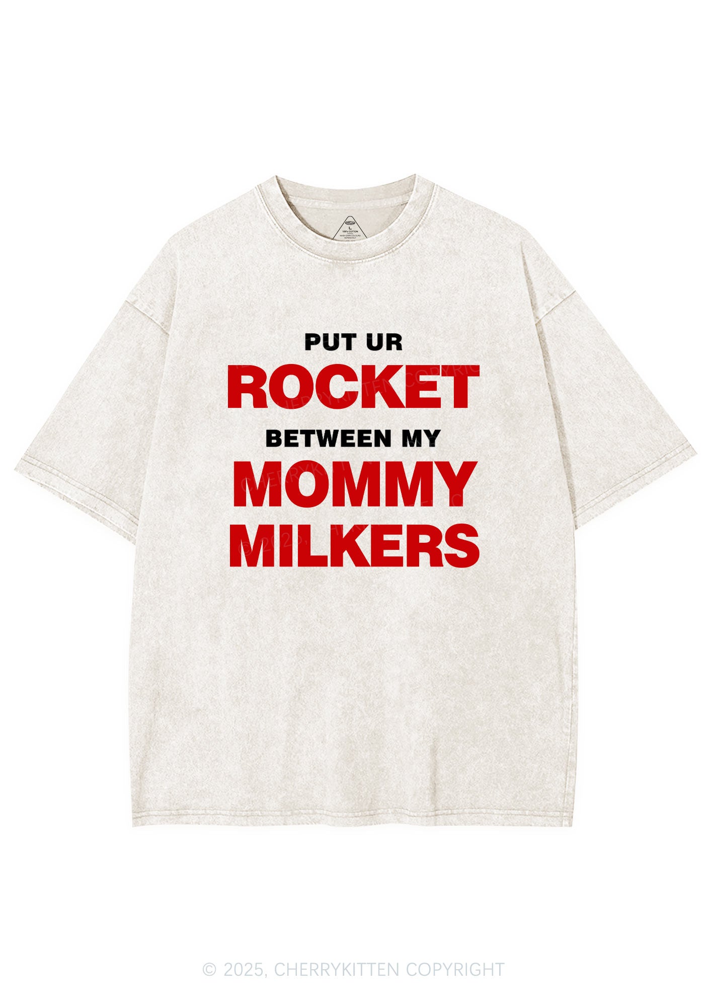 Rocket Mommy Milkers Y2K Shirts Washed Tee Cherrykitten