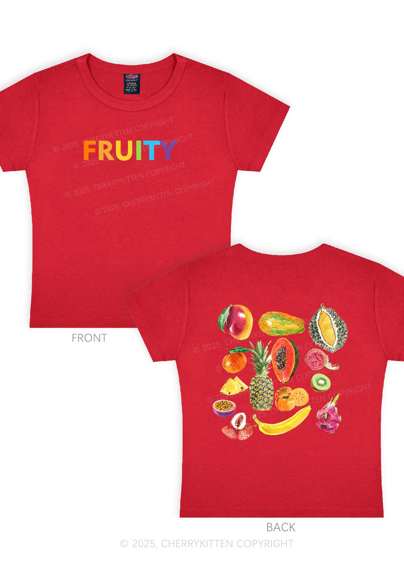 Fruity Two Sides Pride Y2K Baby Tee Cherrykitten