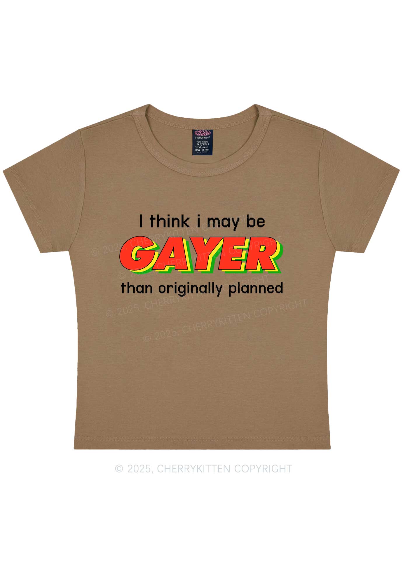 I May Be Gayer Pride Y2K Baby Tee Cherrykitten