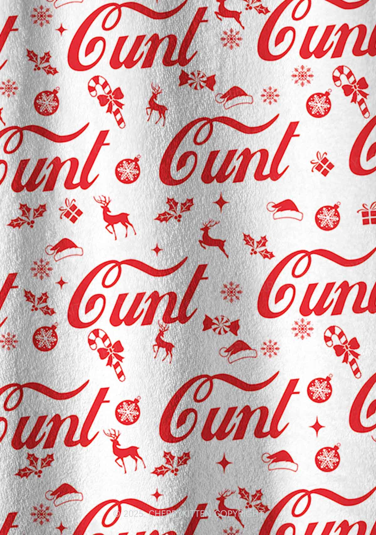 Christmas Cxxt Y2K Fleece Long Sleeve Pajama Set Cherrykitten