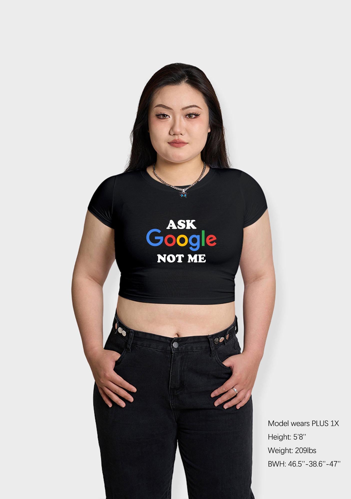 Curvy Ask Google Not Me Baby Tee