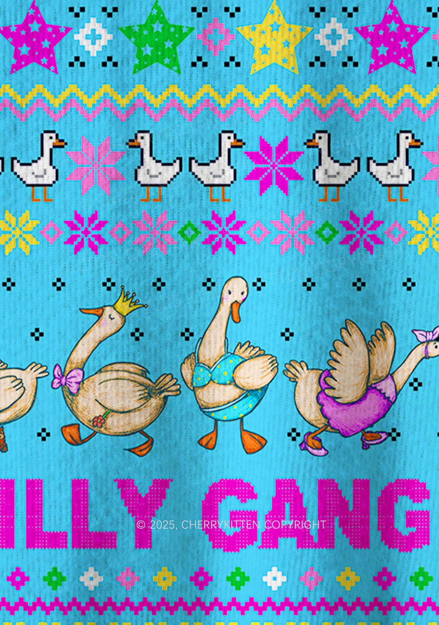 Silly Gang Y2K Christmas Knit Sweatshirt Cherrykitten