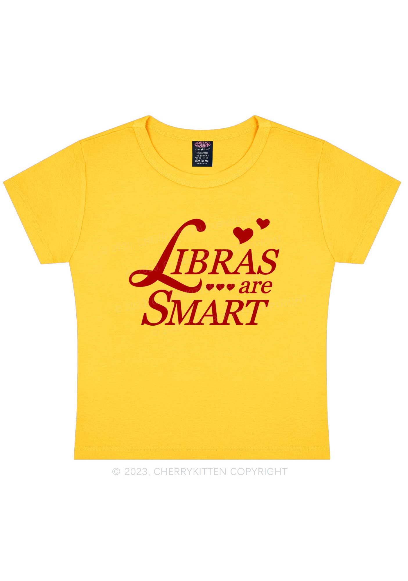 Libras Are Smart Y2K Baby Tee Cherrykitten