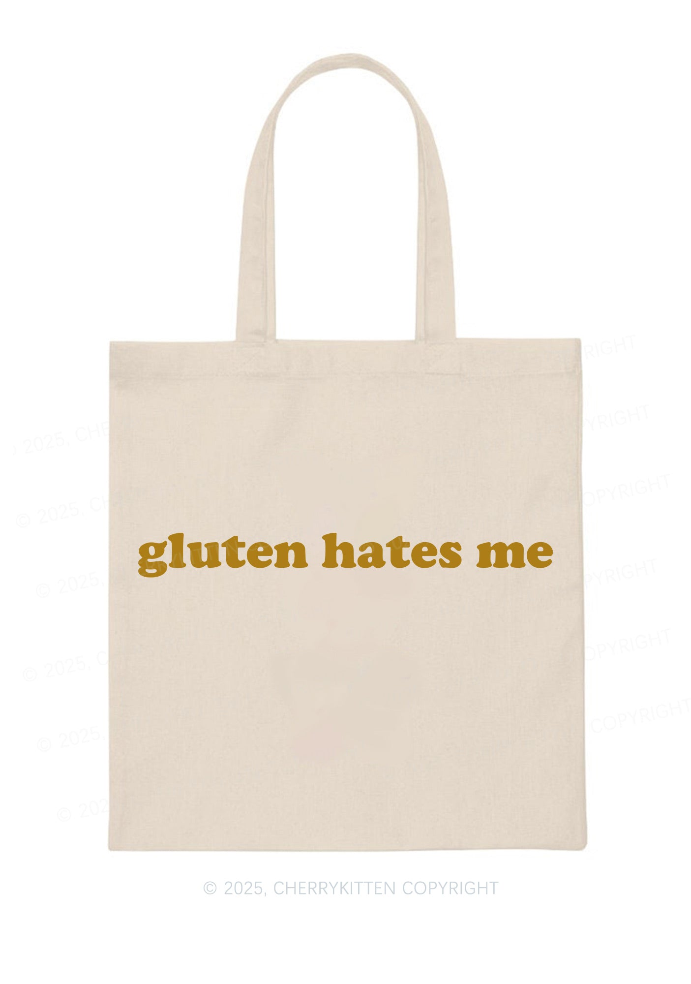 Gluten Hates Me Y2K Canvas Tote Bag Cherrykitten