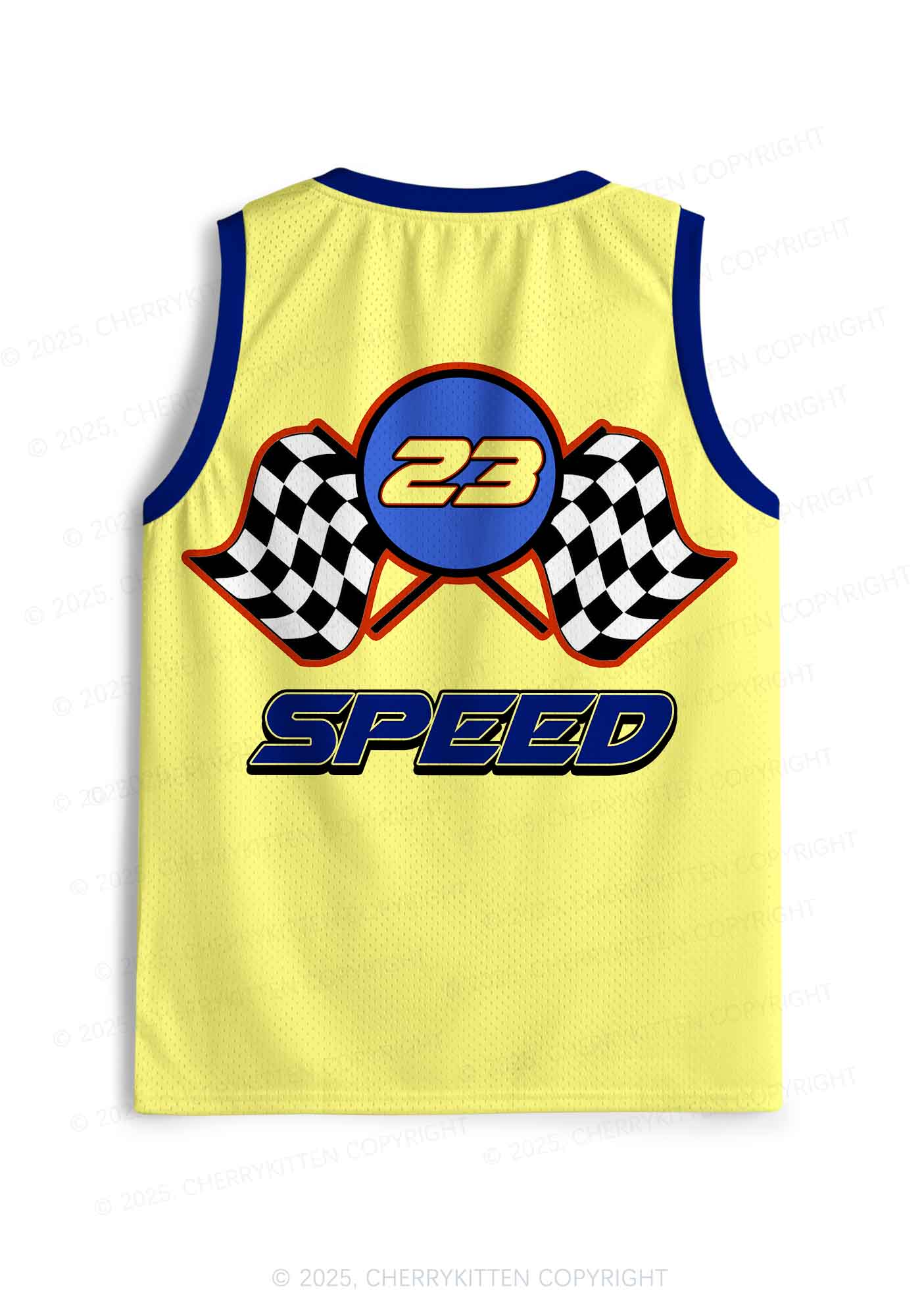 Custom Yellow Ride A Mustache Y2K Sport Jersey Tank Cherrykitten